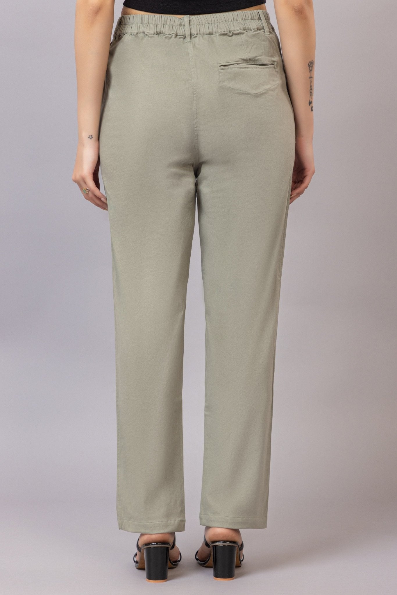 Pistachio chinos pants with extra comfort. [100% USA HQ Cotton Lycra] - Chinos