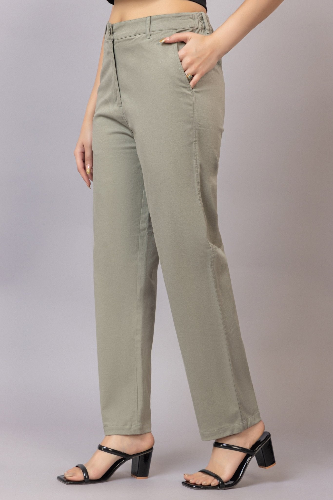 Pistachio chinos pants with extra comfort. [100% USA HQ Cotton Lycra] - Chinos