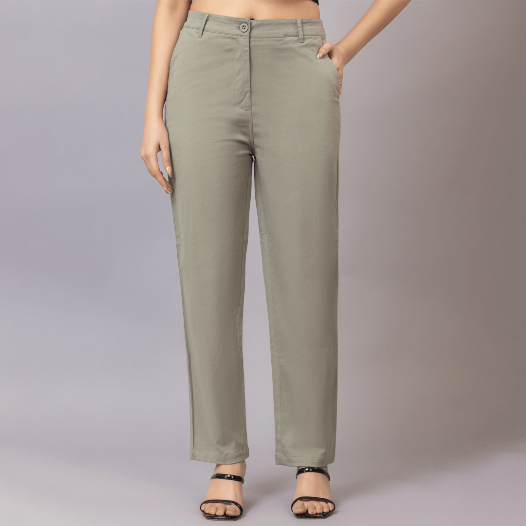 Pistachio chinos pants with extra comfort. [100% USA HQ Cotton Lycra] - Chinos