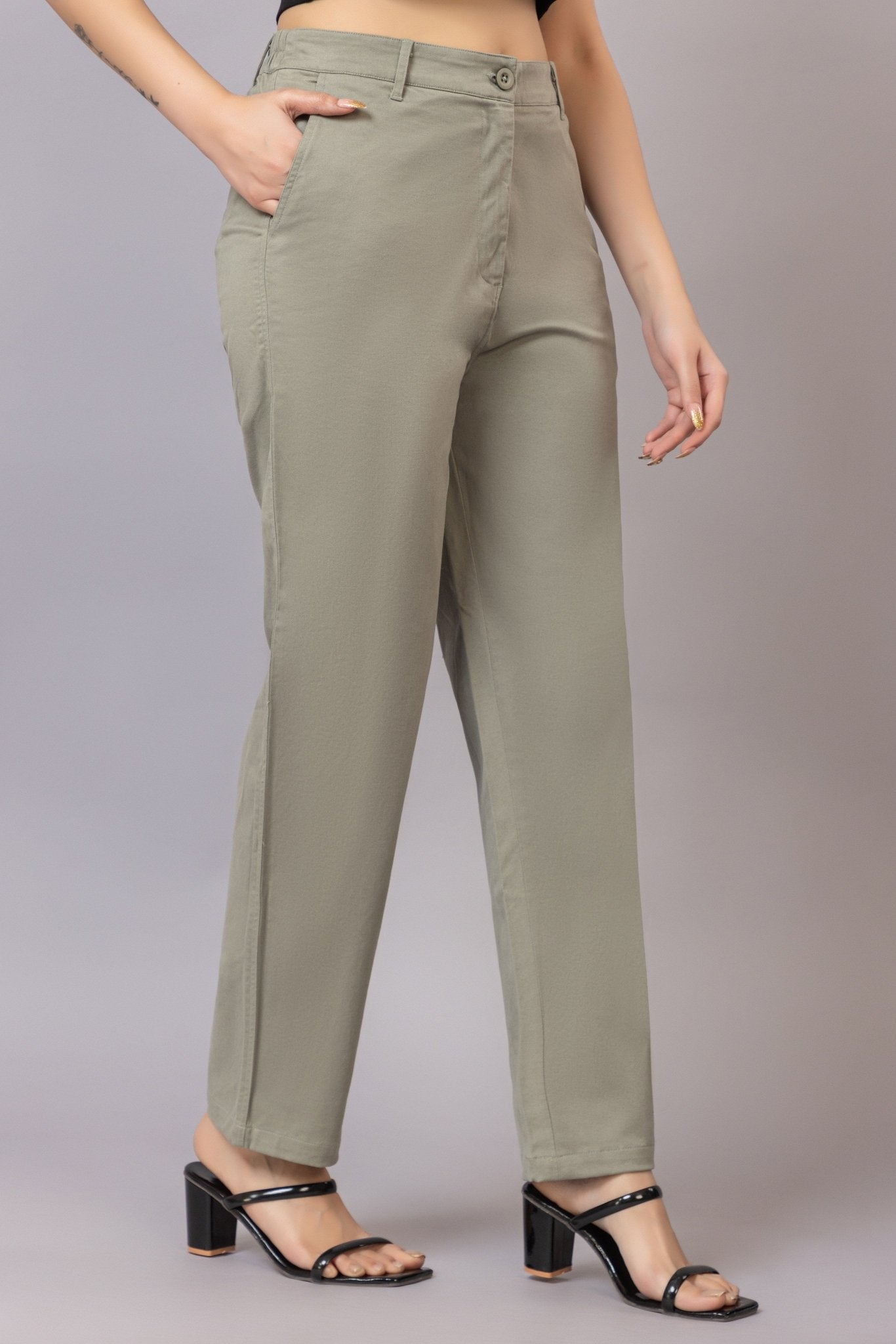 Pistachio chinos pants with extra comfort. [100% USA HQ Cotton Lycra] - Chinos