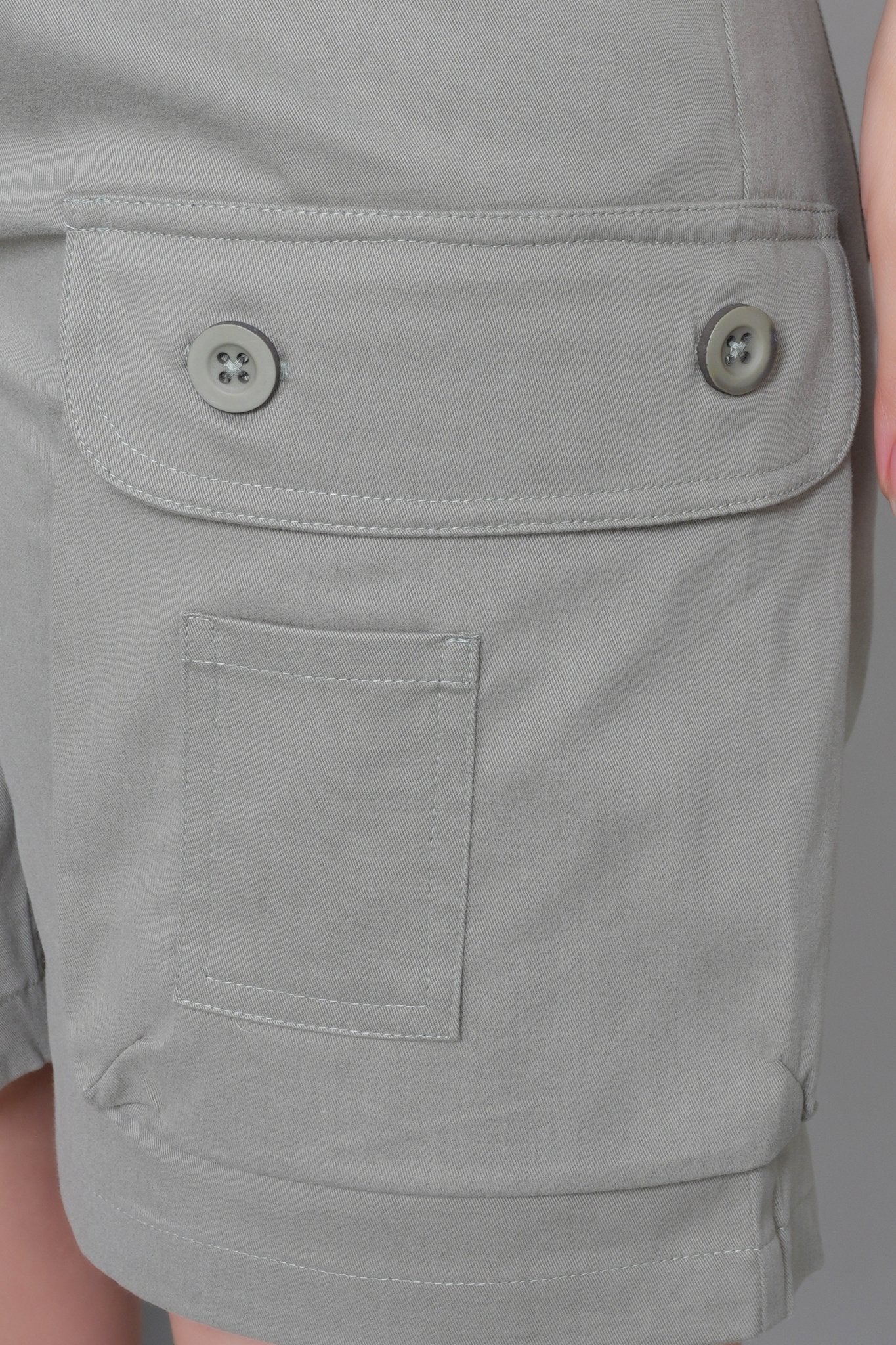 Pistachio stretchable biowash USA HQ cotton travel shorts with superior elastic belt. - Travel shorts