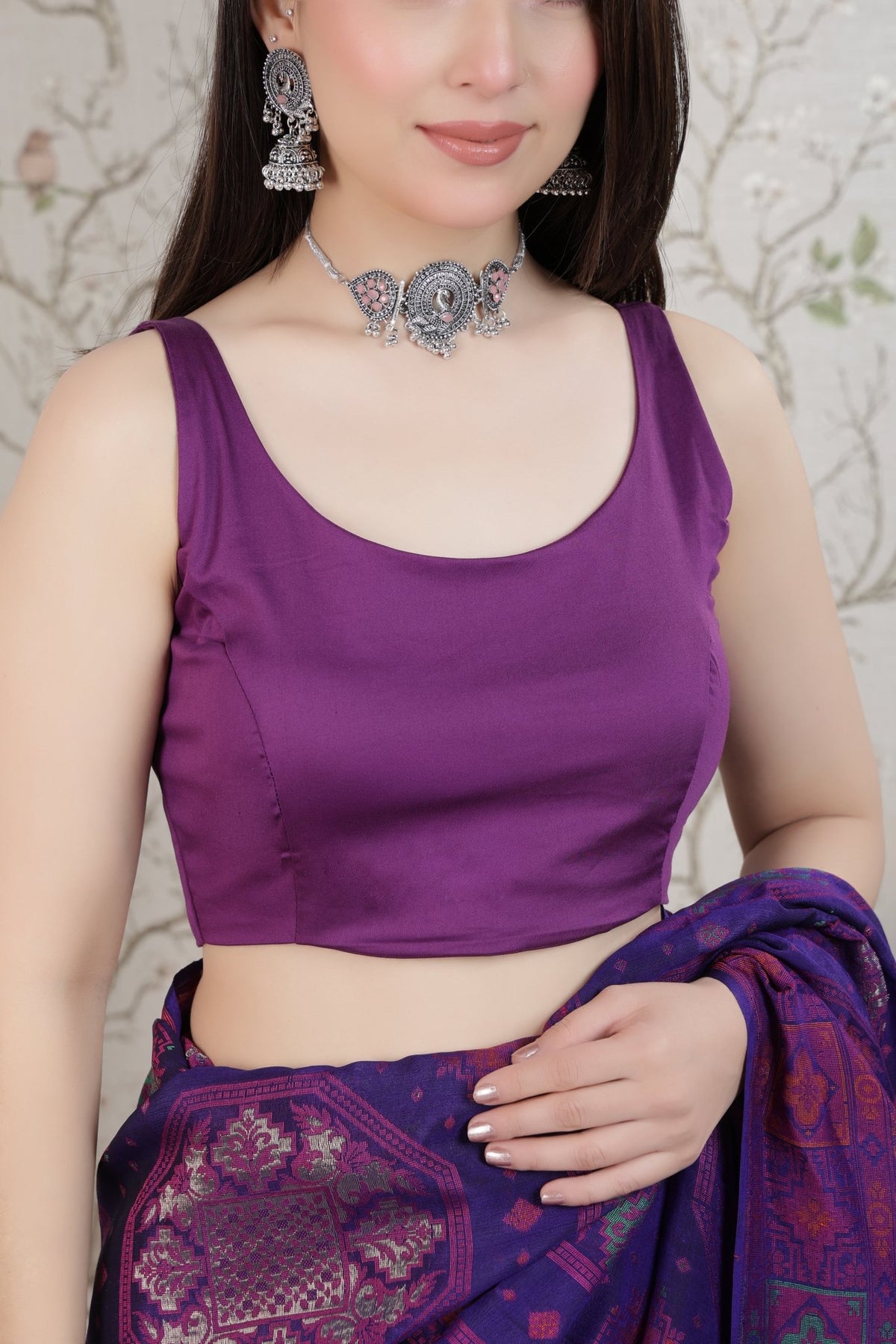Plum blouse made from premium cotton -Blouse