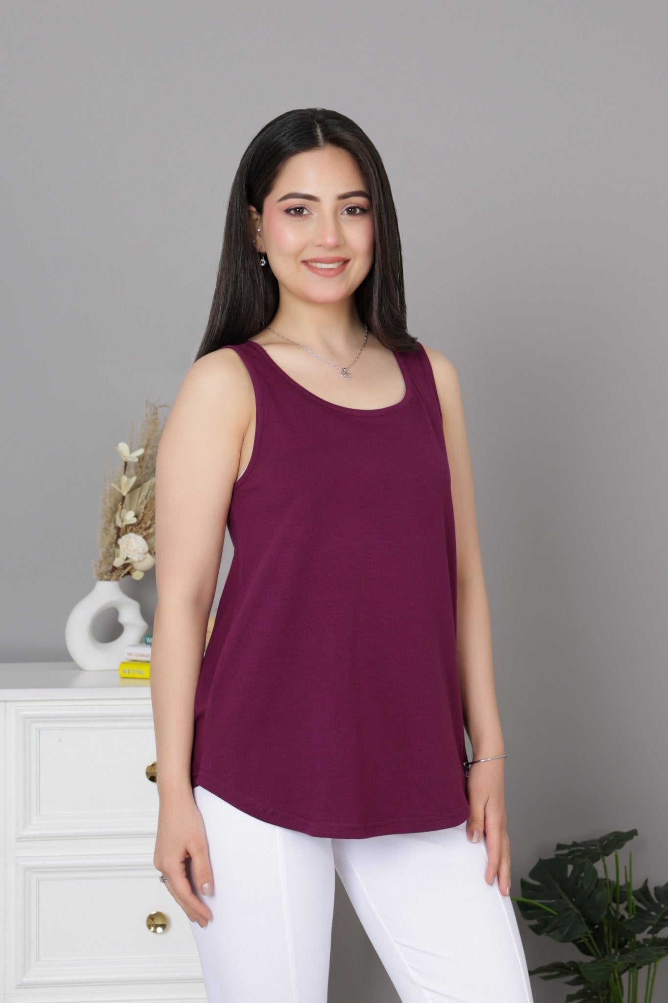 Plum Cotton vest [100% Cotton spandex] - Cotton vest