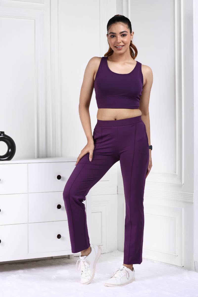 Purple Active Yoga Pant Straight fit - Active cigarette pencil pants