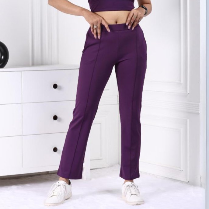 Purple Active Yoga Pant Straight fit - Active cigarette pencil pants