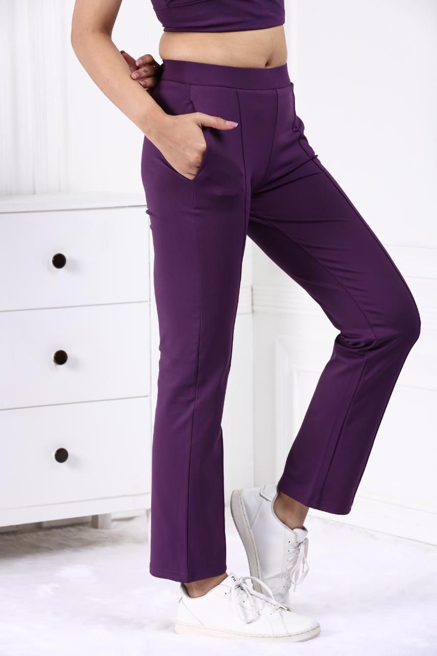 Purple Active Yoga Pant Straight fit - Active cigarette pencil pants