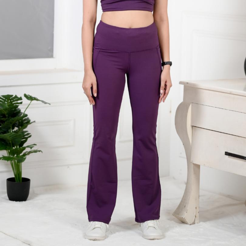 Purple Gym Set - Active flare pants