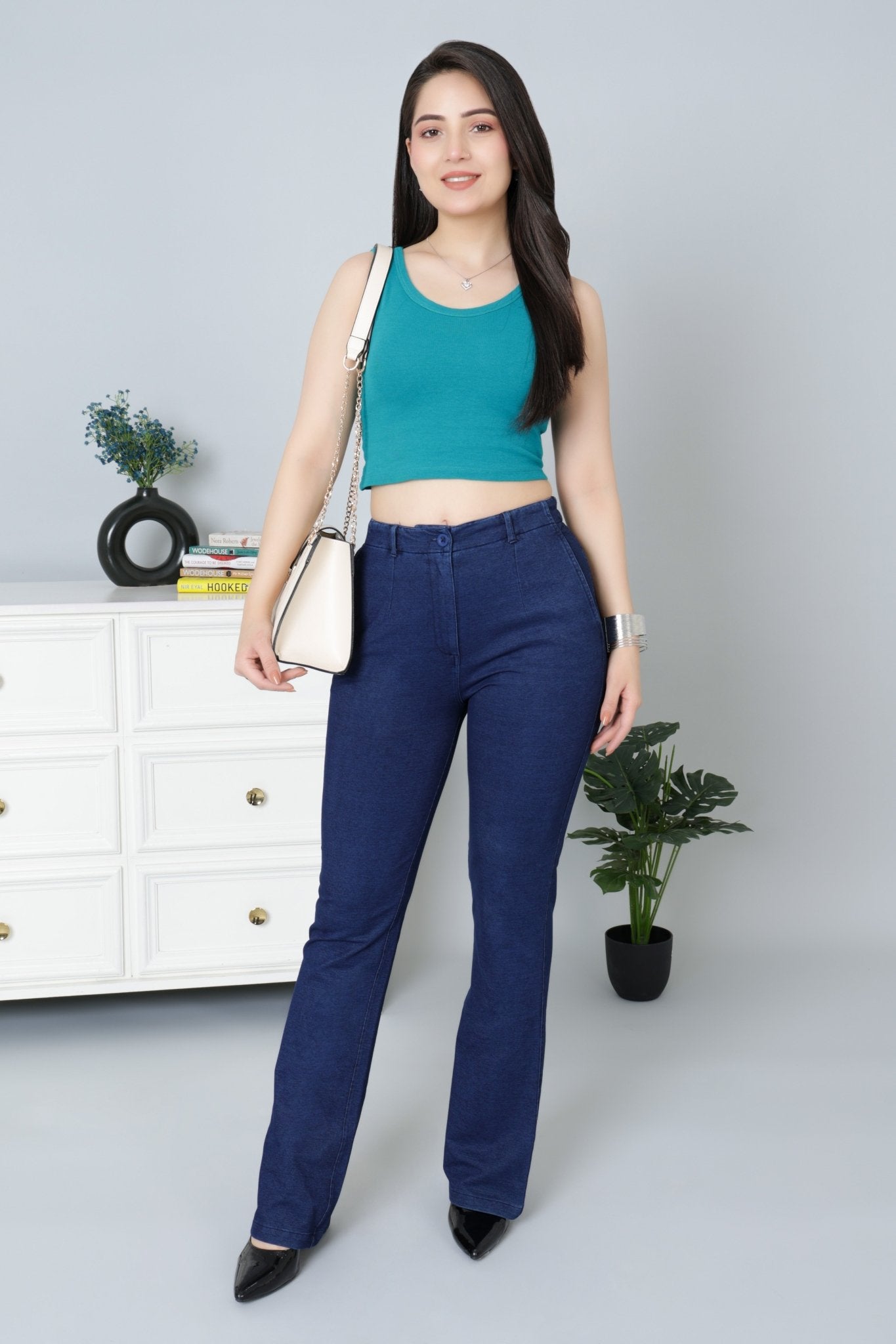 Rama Green Rib Crop Vest [ 100% USA HQ Cotton, 280 GSM non transparent fabric ] - Rib crop vest