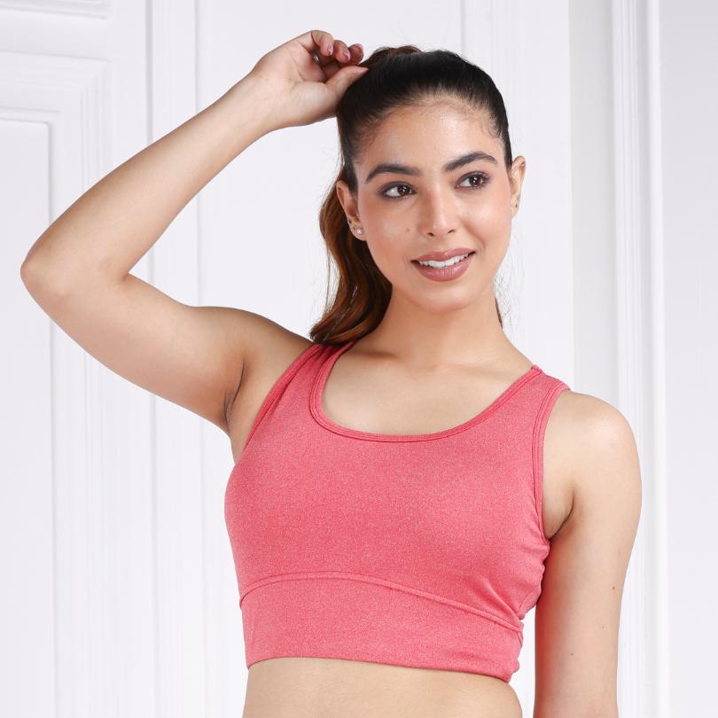 Red Melange All Day Mid Impact Luxury Active Bra - Active bra