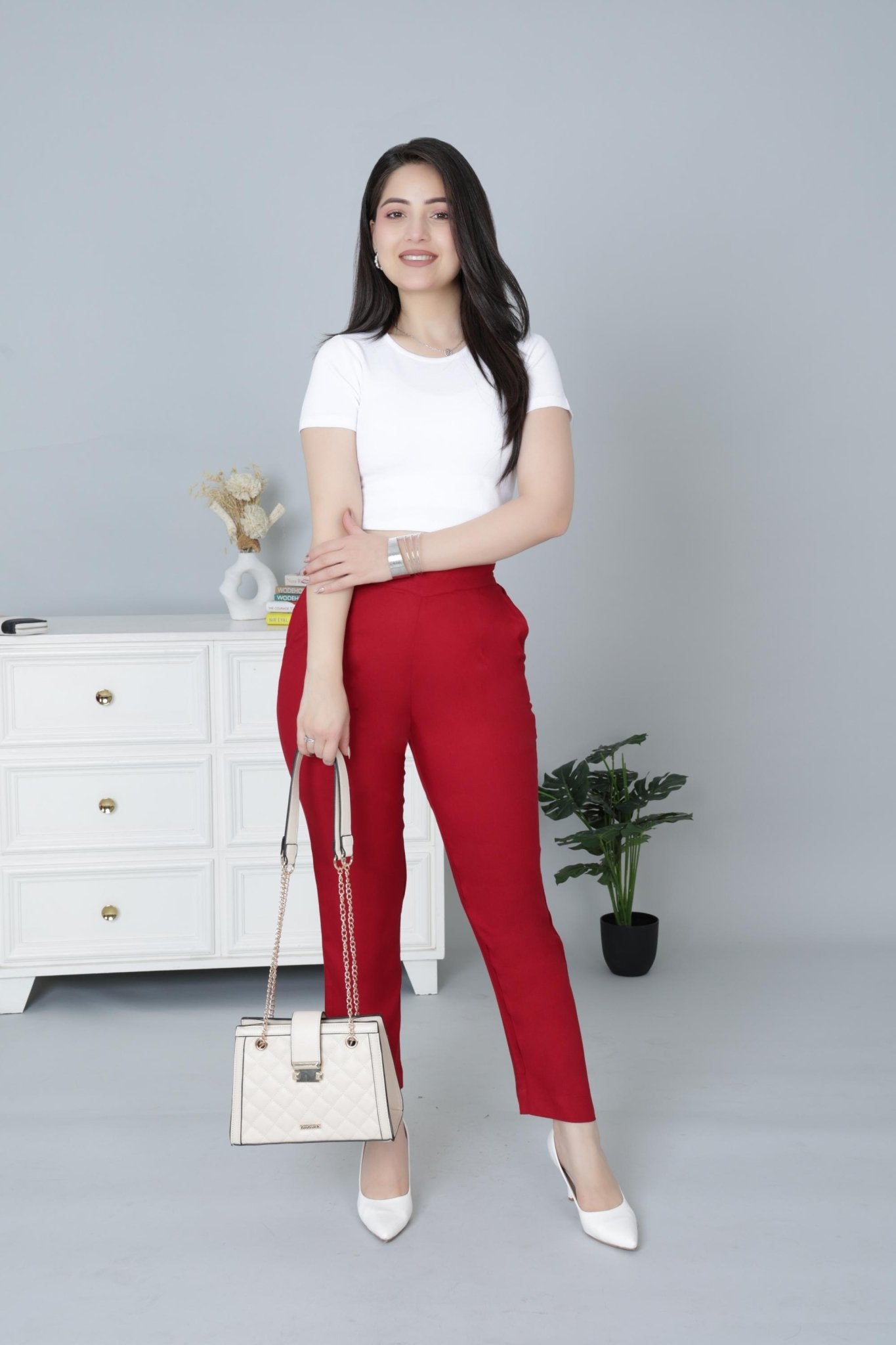 Red rayon pant [ 100% Rayon, Liva Certified ] - Rayon pants