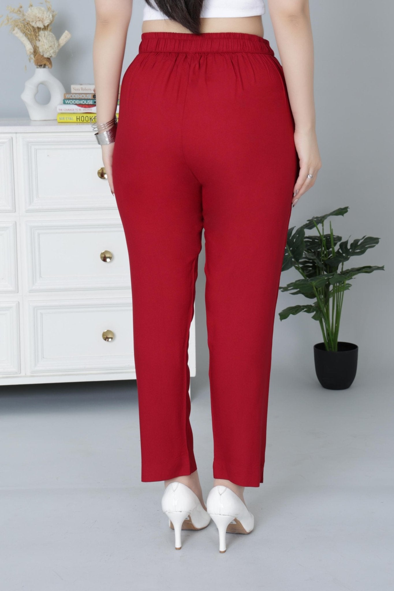 Red rayon pant [ 100% Rayon, Liva Certified ] - Rayon pants