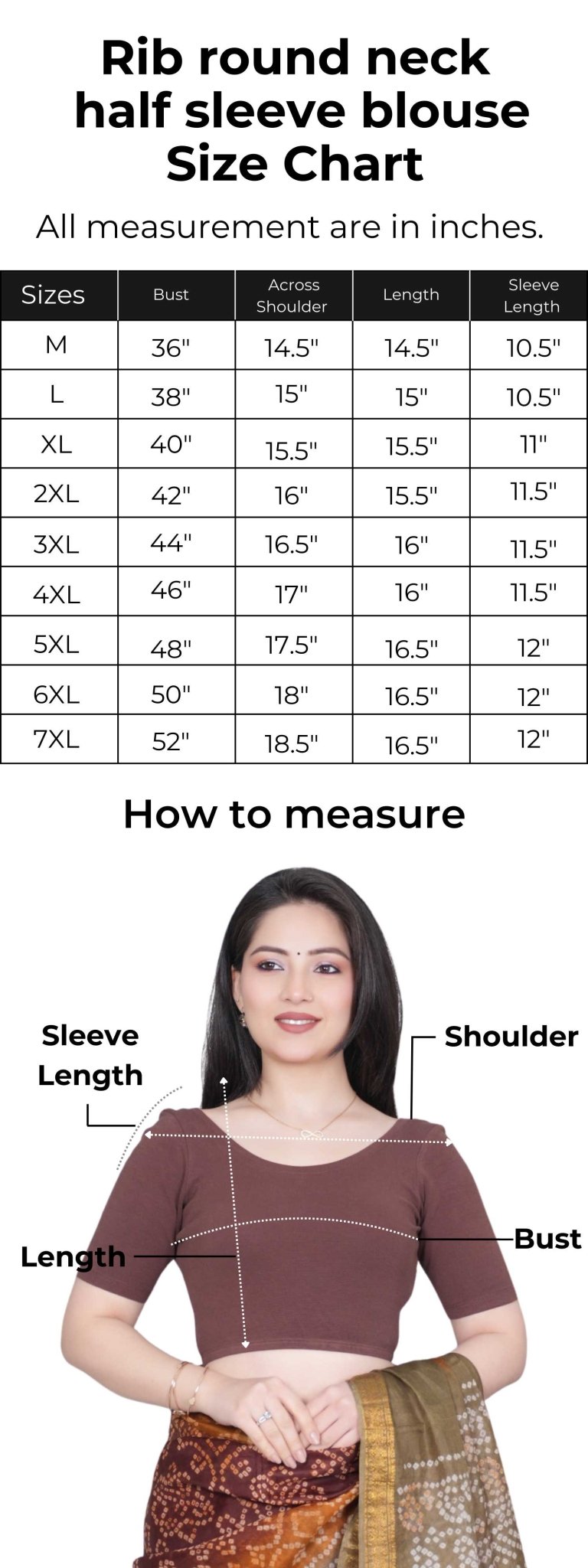 Red Rib Roundneck Half Sleeve Blouse [ 100% USA HQ Cotton, 280 GSM non transparent fa0bric ] - Rib blouse