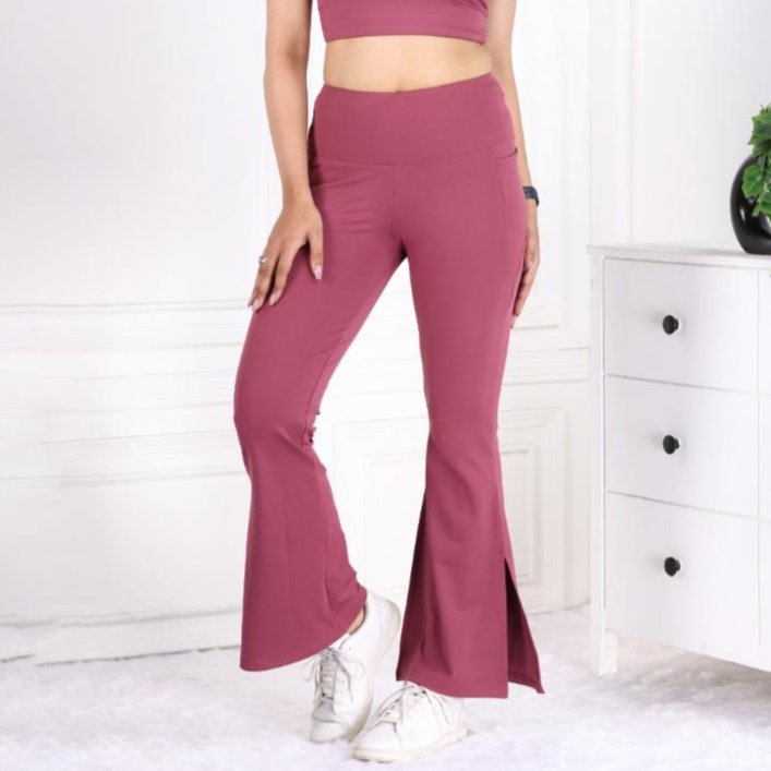 Rose Active Flare with Slit Pants - Active flare with slit pants