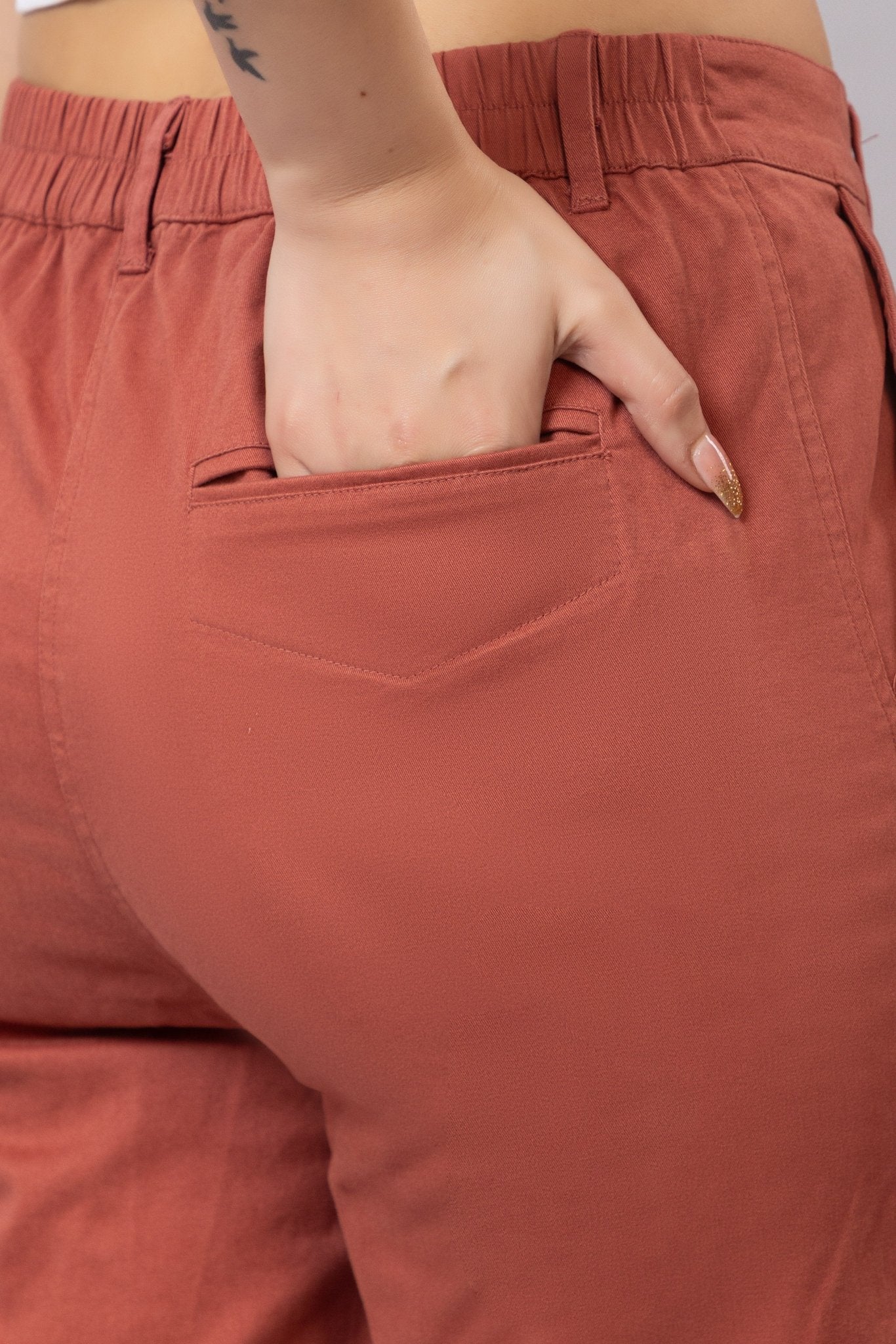 Rose chinos pants with extra comfort. [100% USA HQ Cotton Lycra] - Chinos