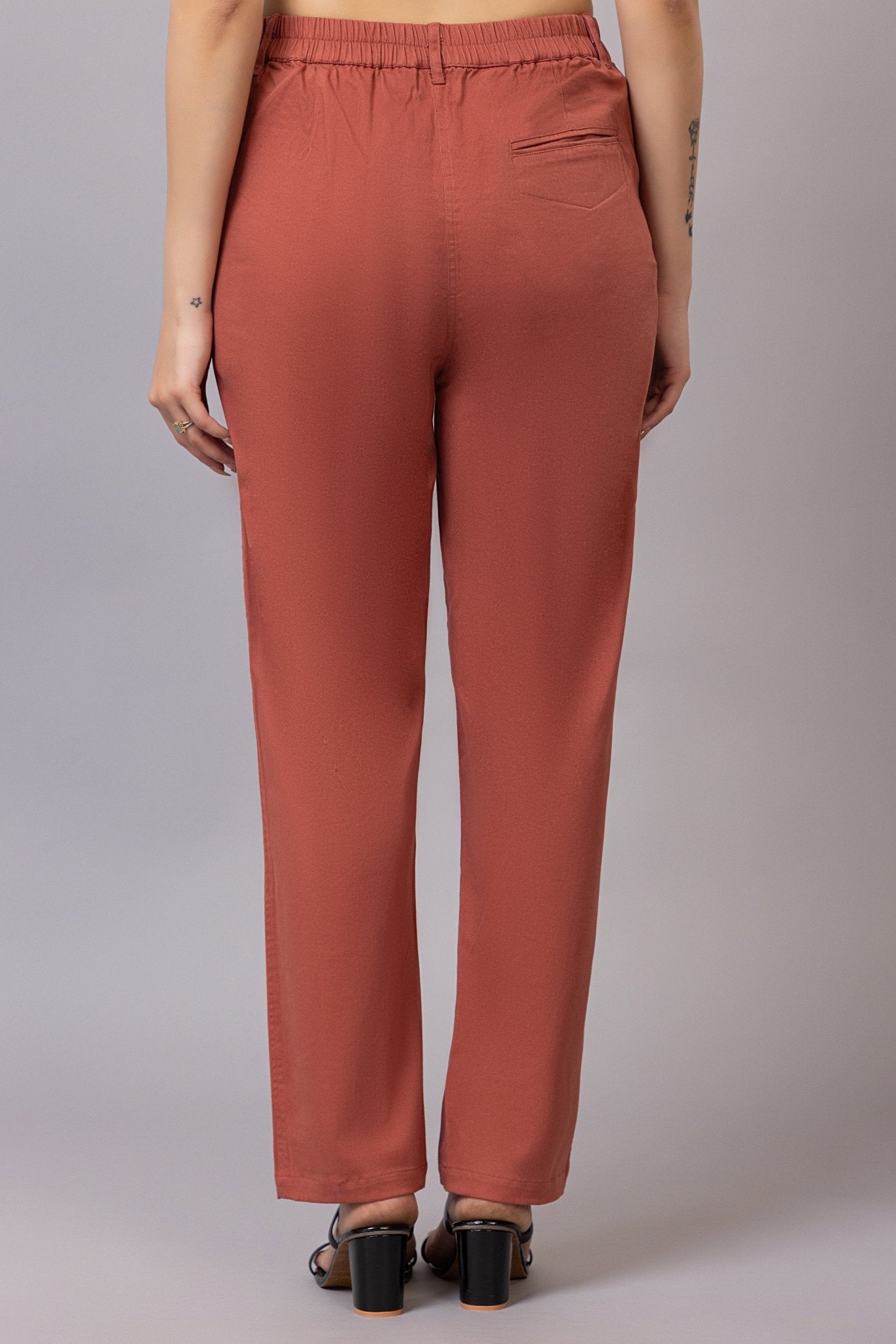 Rose chinos pants with extra comfort. [100% USA HQ Cotton Lycra] - Chinos
