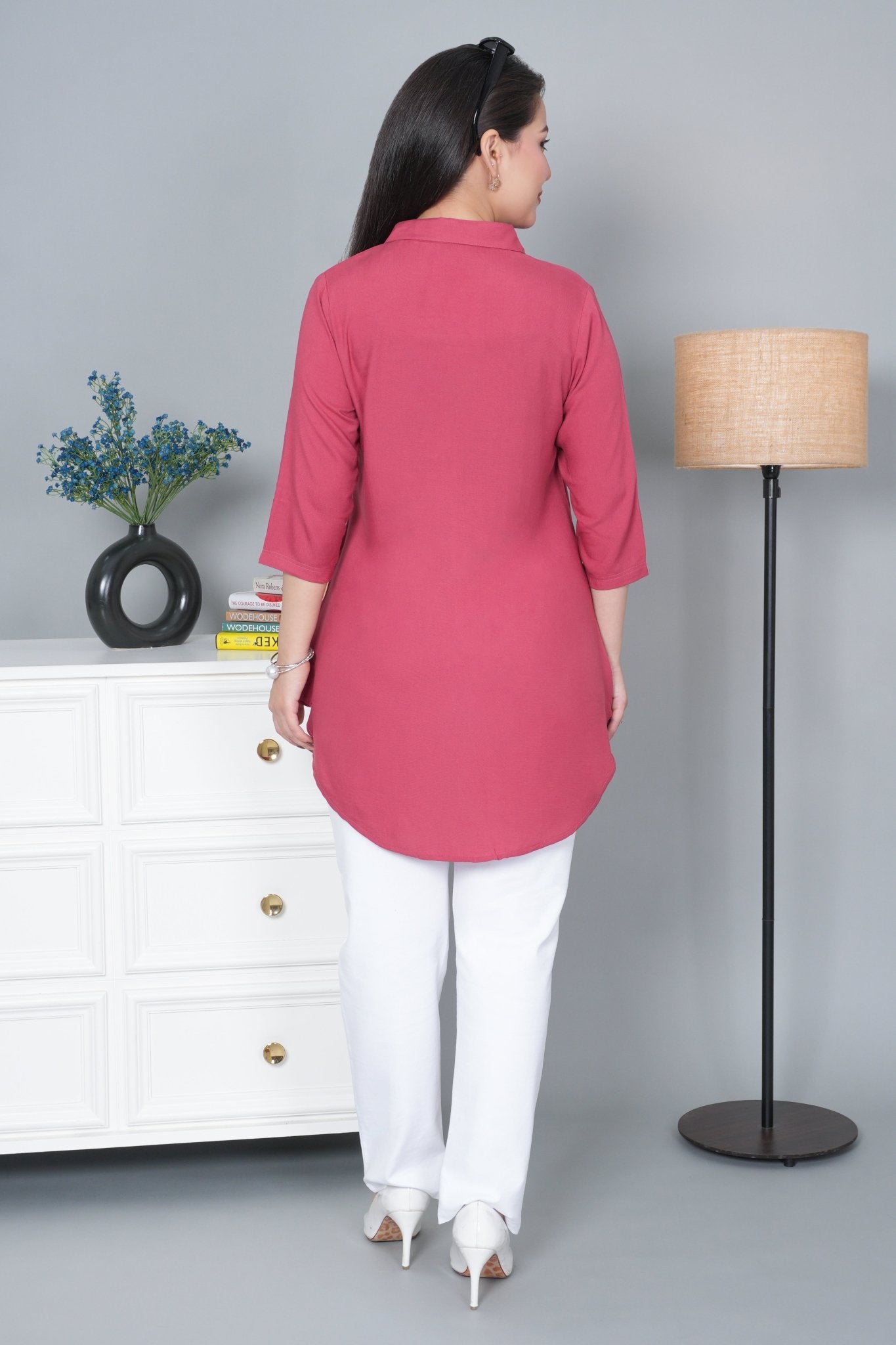 Rose rayon flare top [ 100% Rayon, Liva Certified ] - Rayon flare top