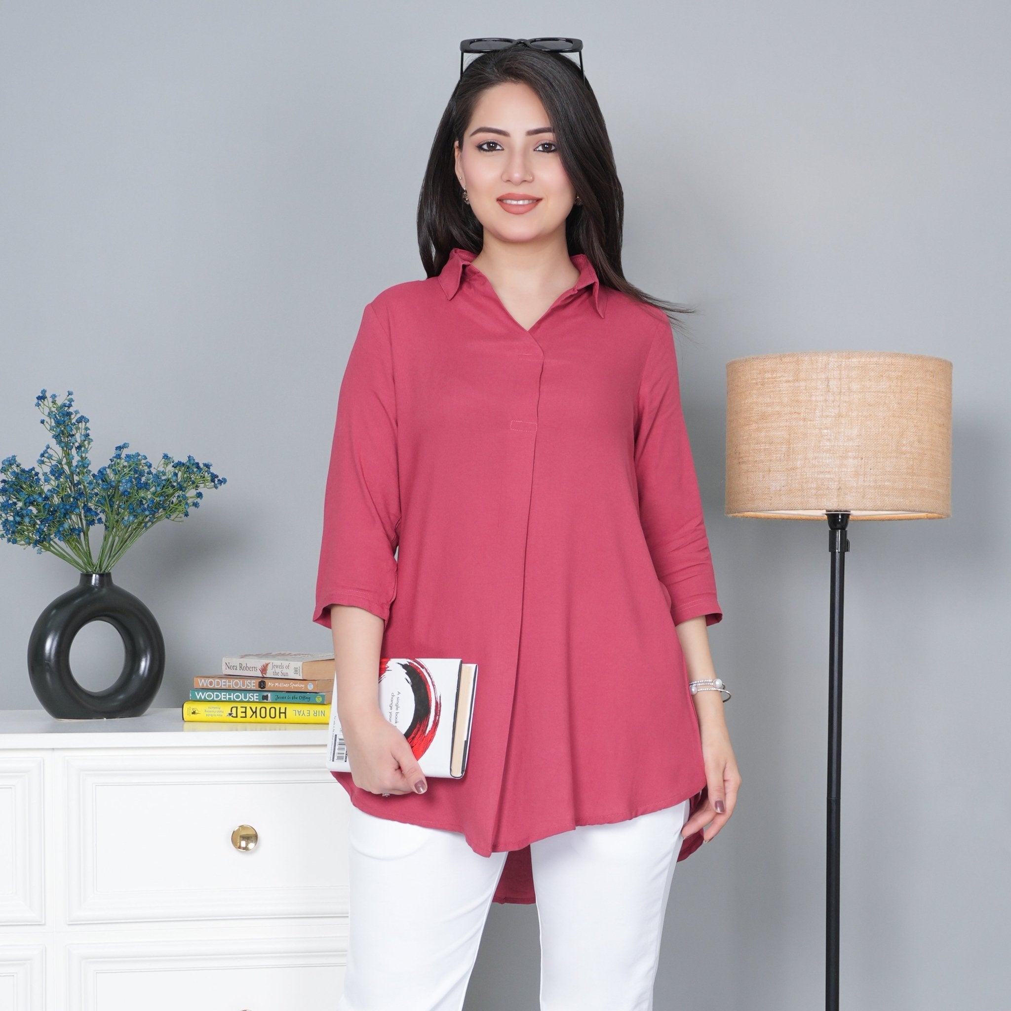 Rose rayon flare top [ 100% Rayon, Liva Certified ] - Rayon flare top
