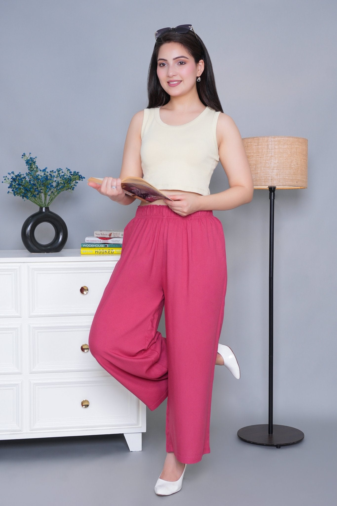 Rose rayon palazzo [ 100% Rayon, Liva Certified ] - Palazzo