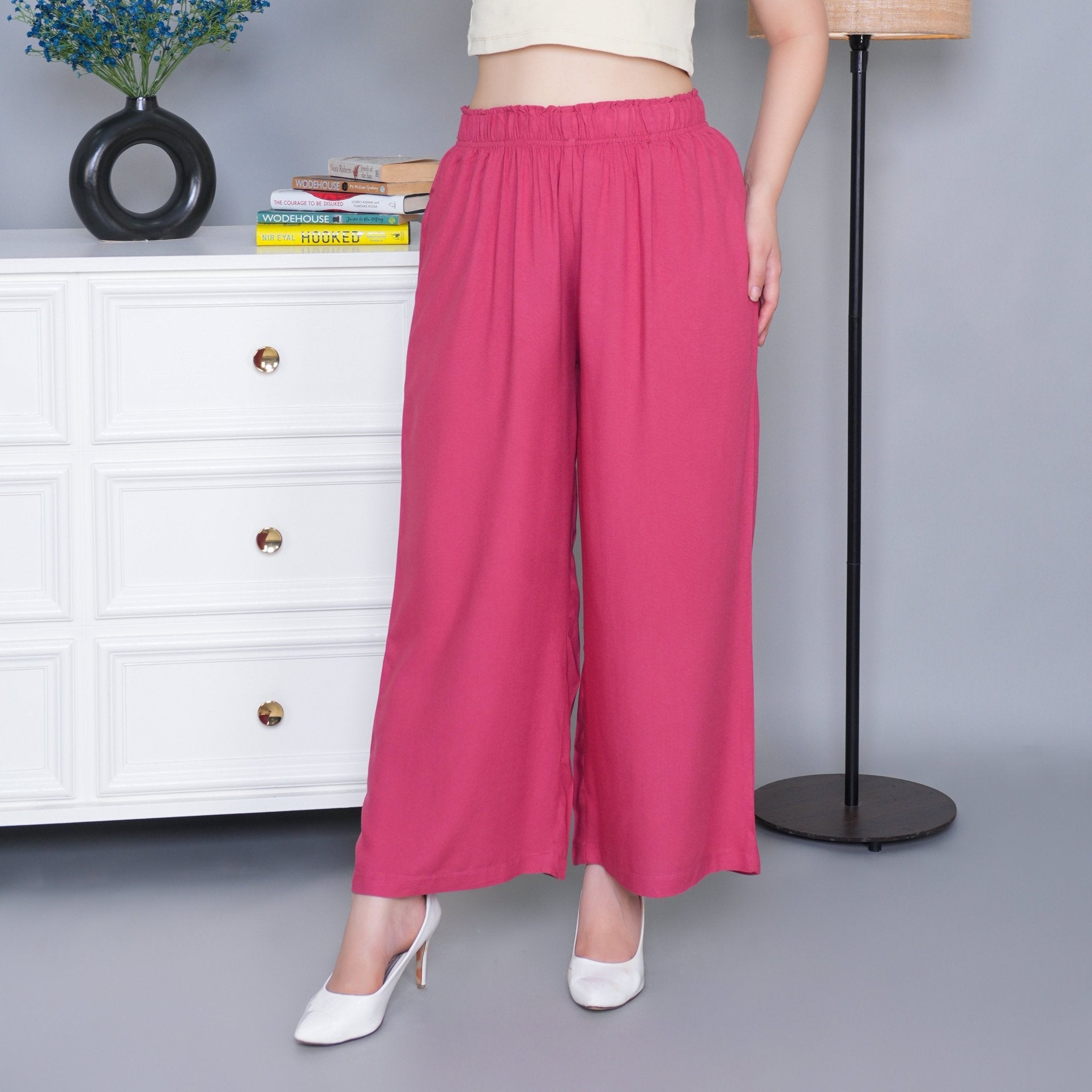 Rose rayon palazzo [ 100% Rayon, Liva Certified ] - Palazzo