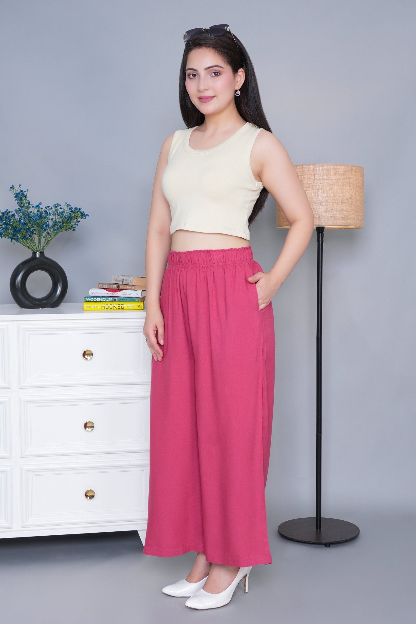Rose rayon palazzo [ 100% Rayon, Liva Certified ] - Palazzo