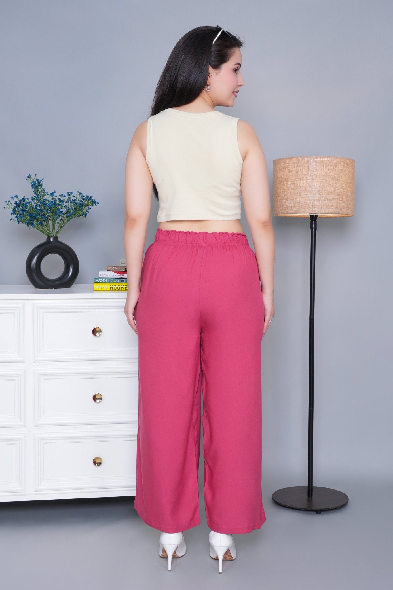 Rose rayon palazzo [ 100% Rayon, Liva Certified ] - Palazzo