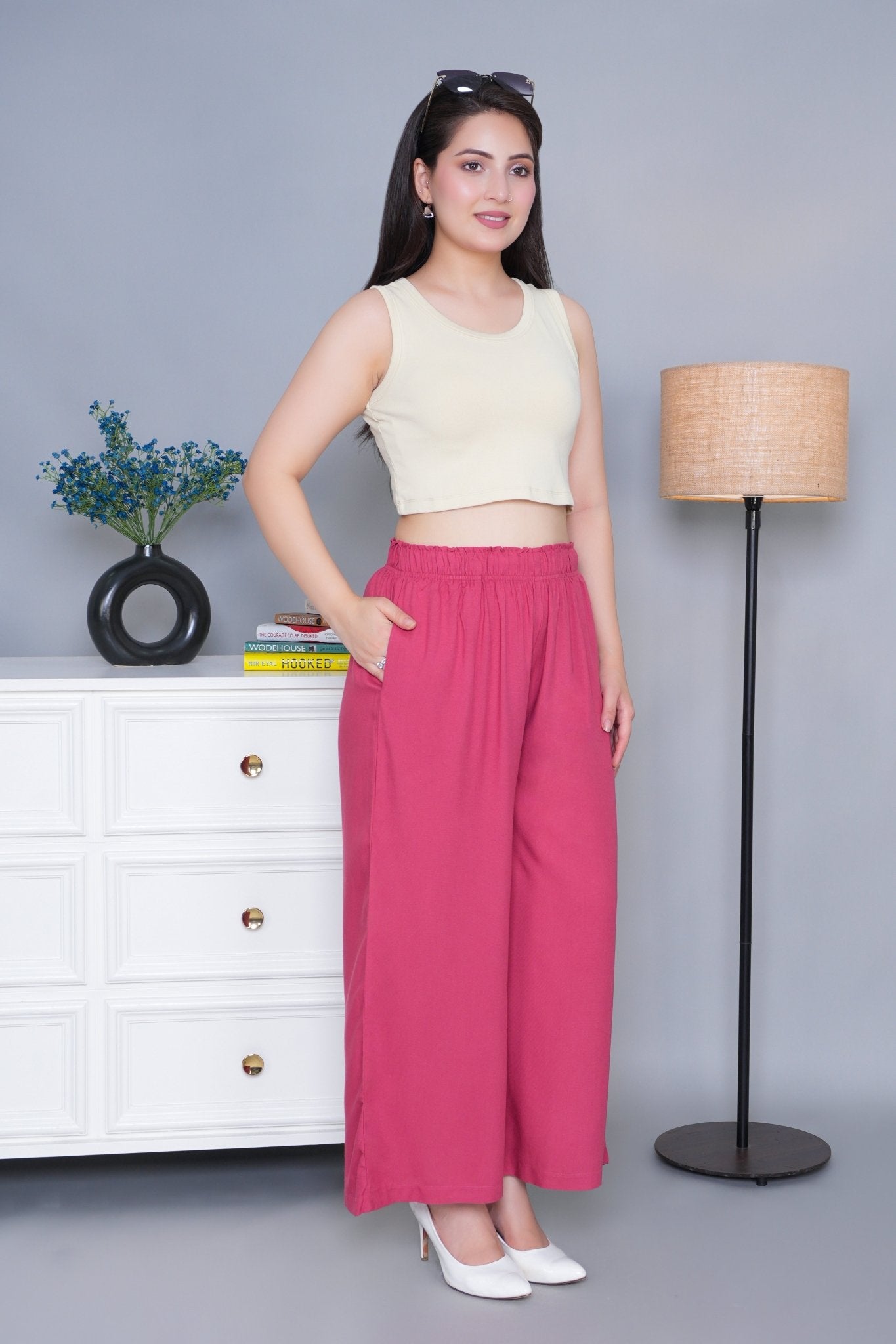 Rose rayon palazzo [ 100% Rayon, Liva Certified ] - Palazzo