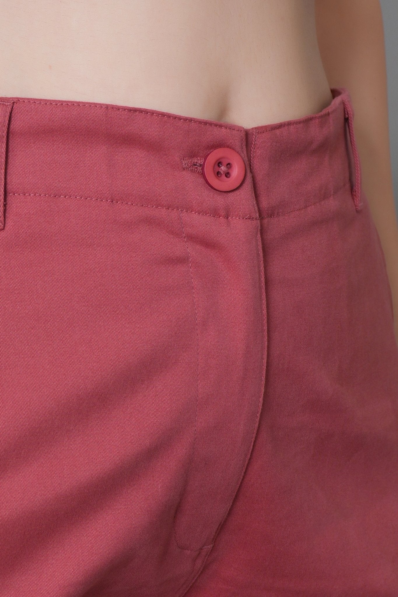 Rose stretchable biowash USA HQ cotton travel cargo pant with superior elastic belt. - Travel Cargo Pants