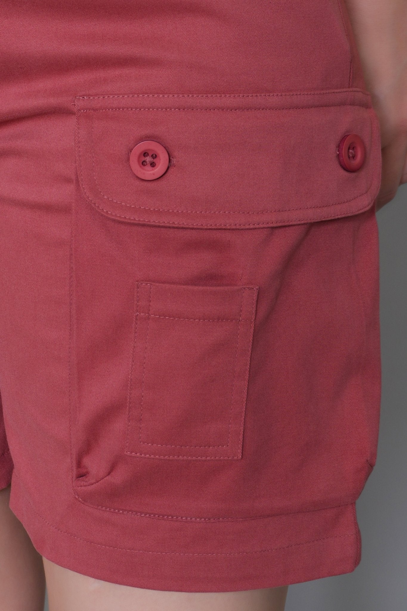 Rose stretchable biowash USA HQ cotton travel shorts with superior elastic belt. - Travel shorts