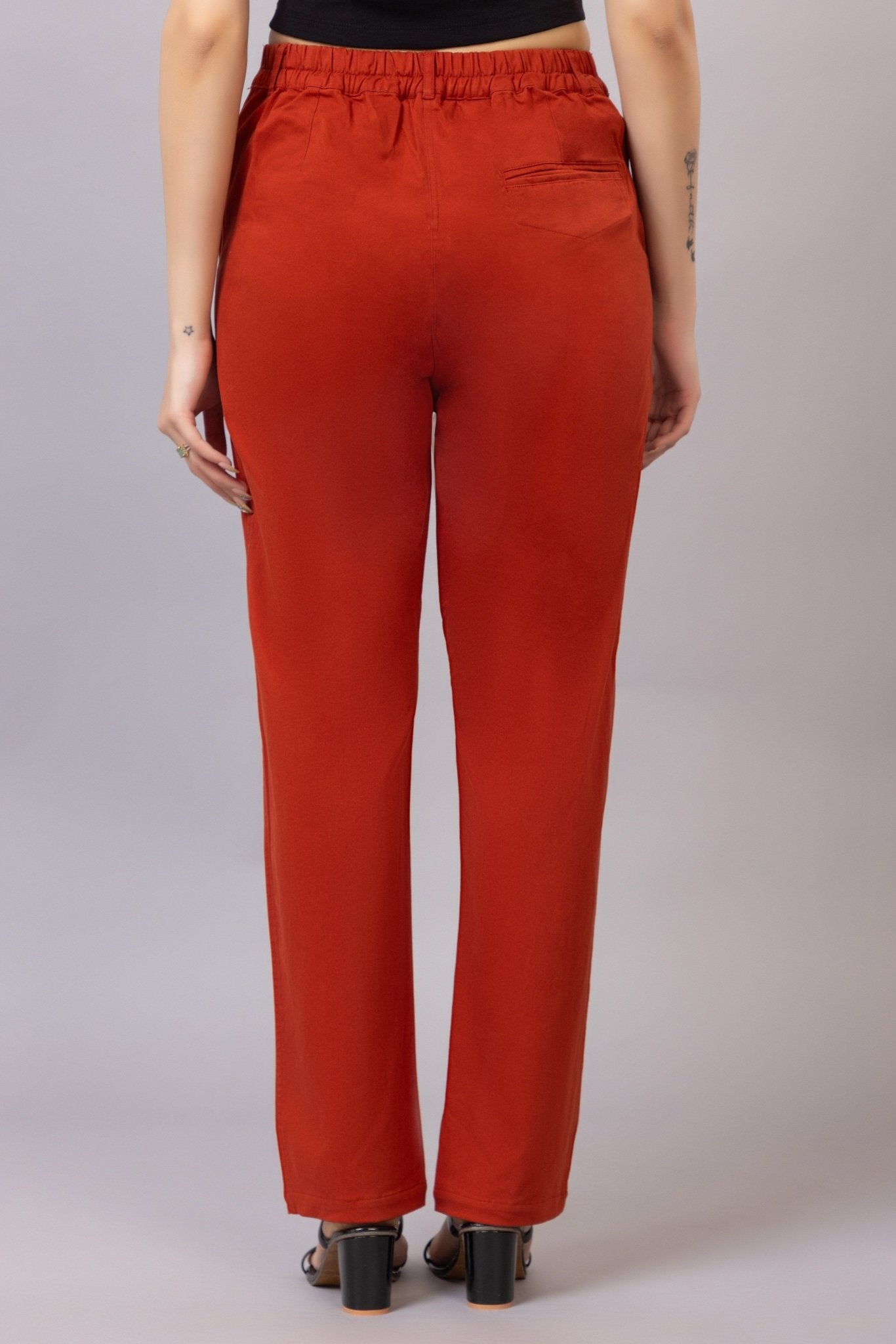 Rust chinos pants with extra comfort. [100% USA HQ Cotton Lycra] - Chinos