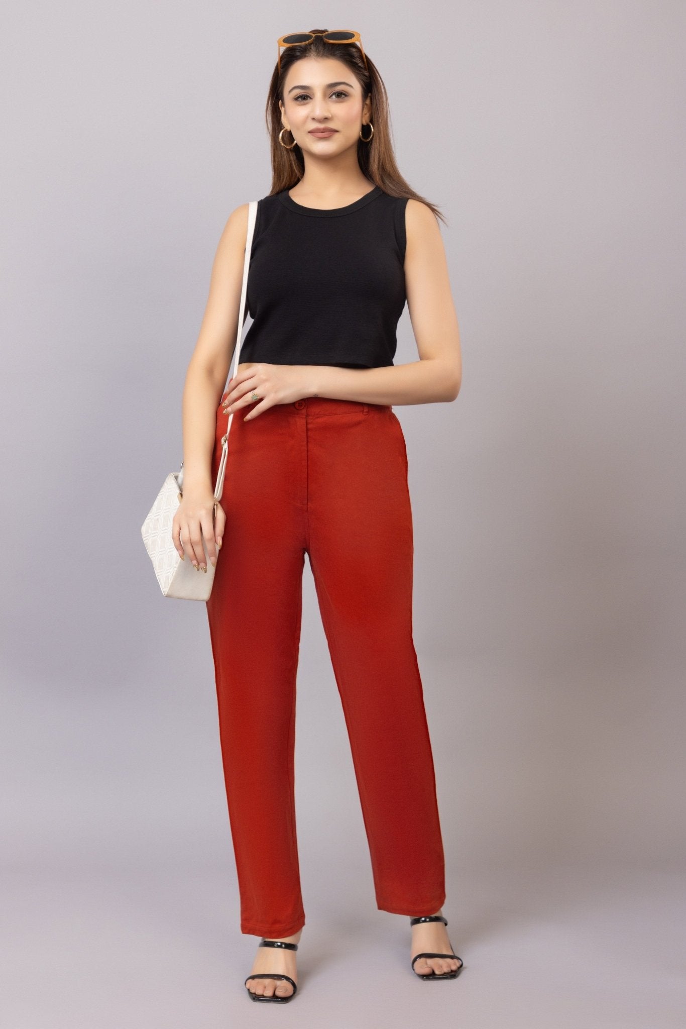 Rust chinos pants with extra comfort. [100% USA HQ Cotton Lycra] - Chinos