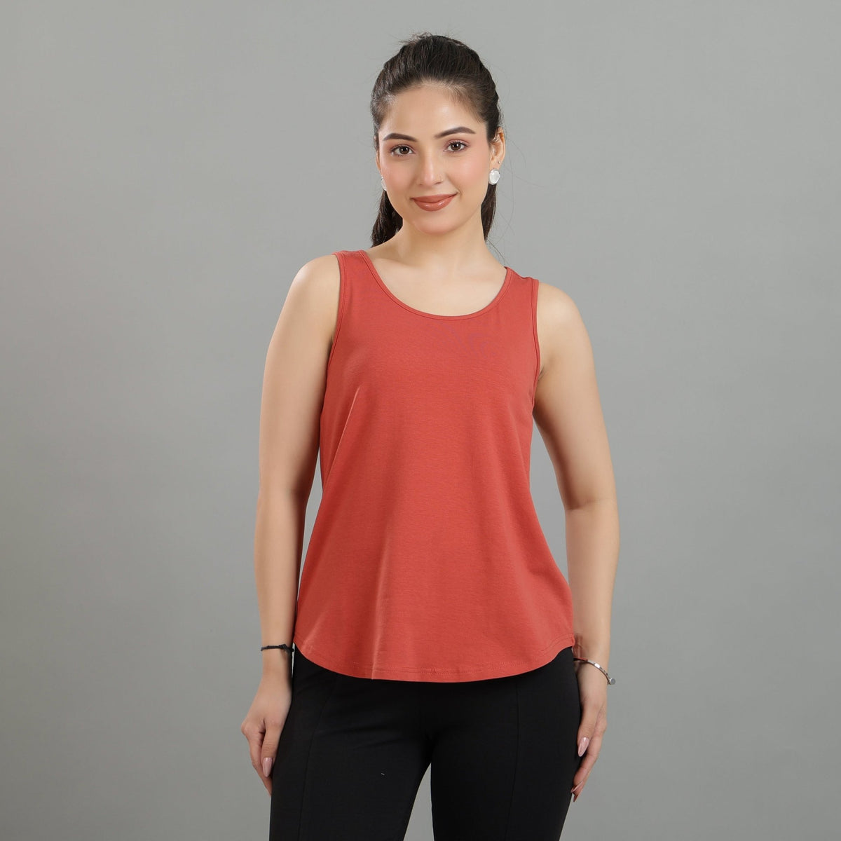 Rust Cotton vest [100% Cotton spandex] -Cotton vest
