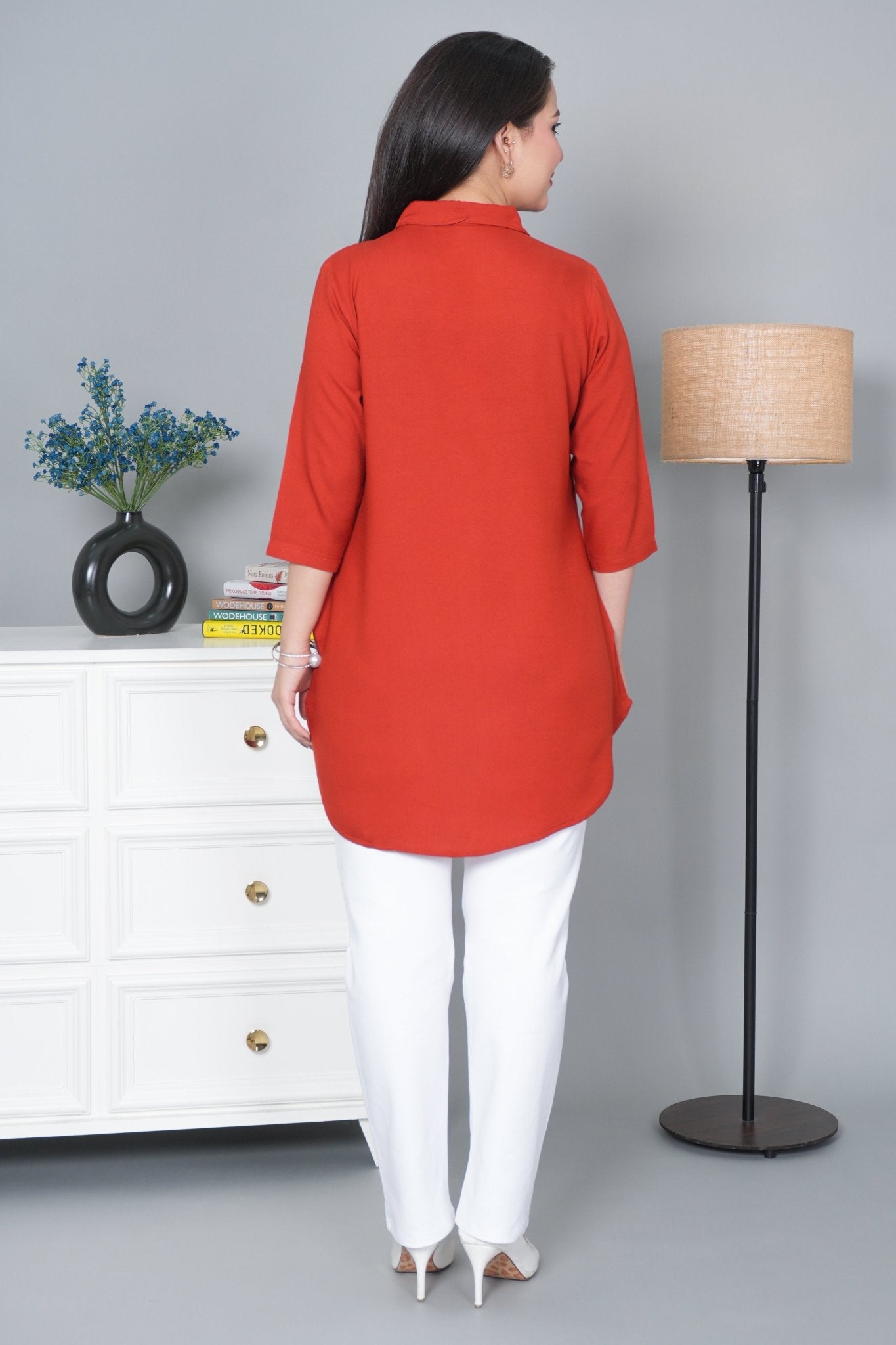 Rust rayon flare top [ 100% Rayon, Liva Certified ] - Rayon flare top