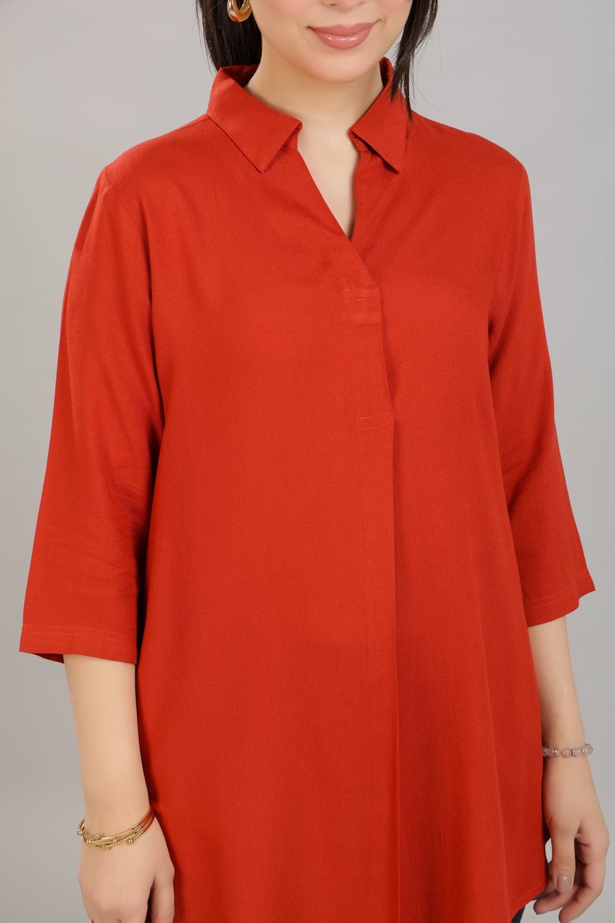 Rust rayon flare top [ Premium 100% Rayon, Liva Certified ] -Rayon flare top