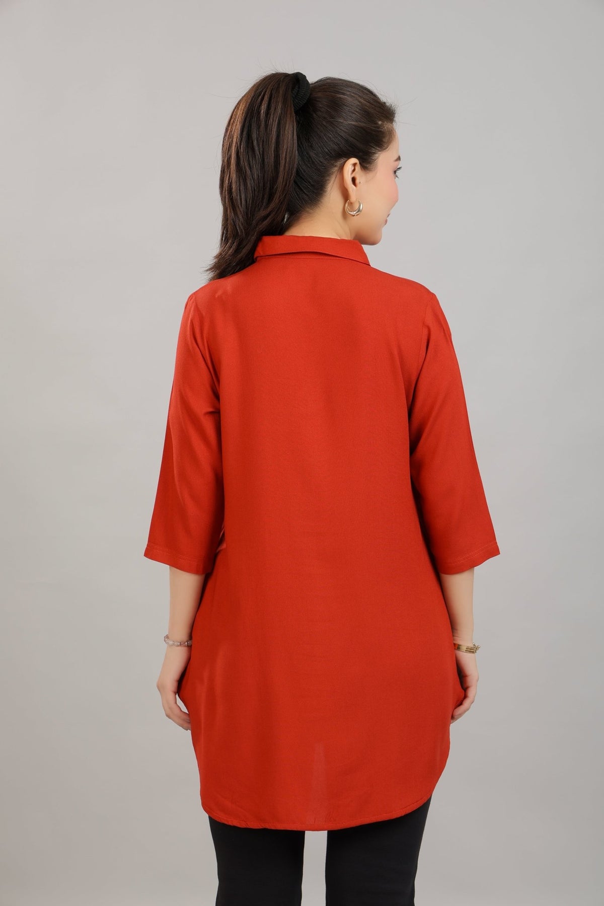 Rust rayon flare top [ Premium 100% Rayon, Liva Certified ] -Rayon flare top
