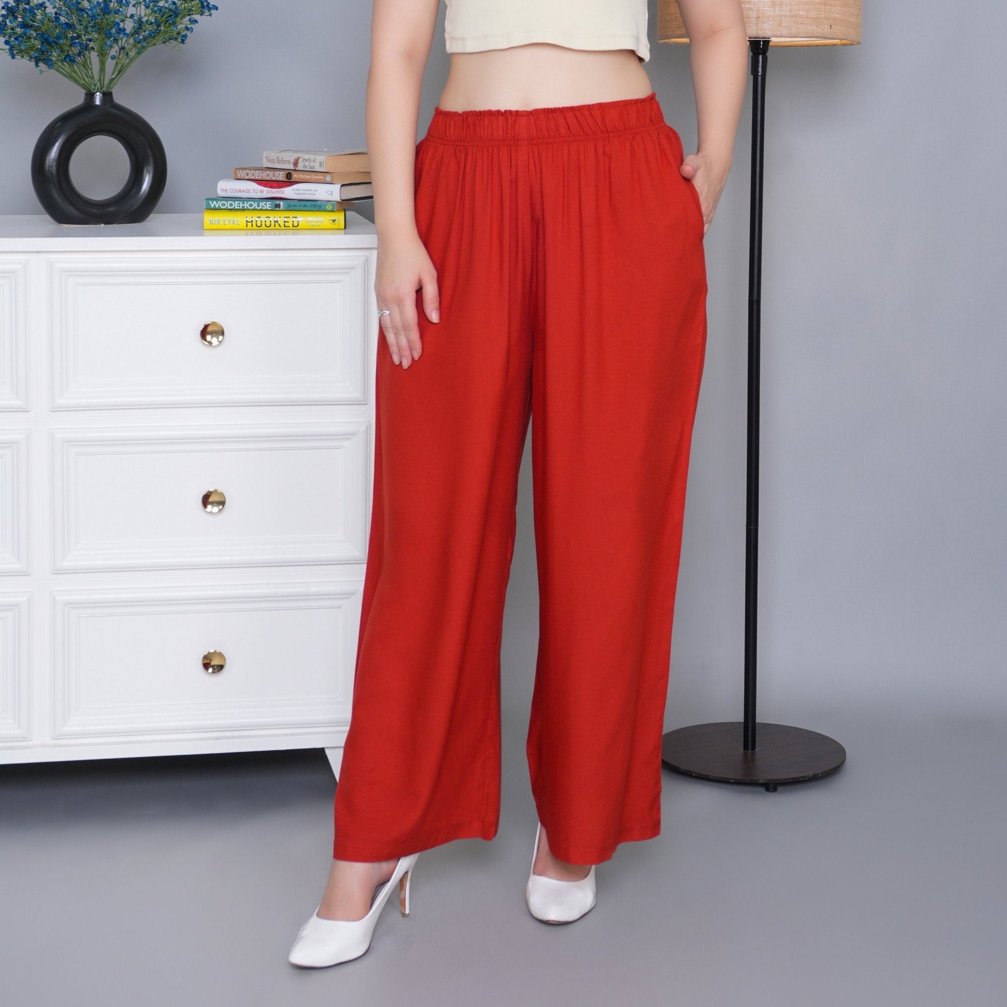 Rust rayon palazzo [ 100% Rayon, Liva Certified ] - Palazzo
