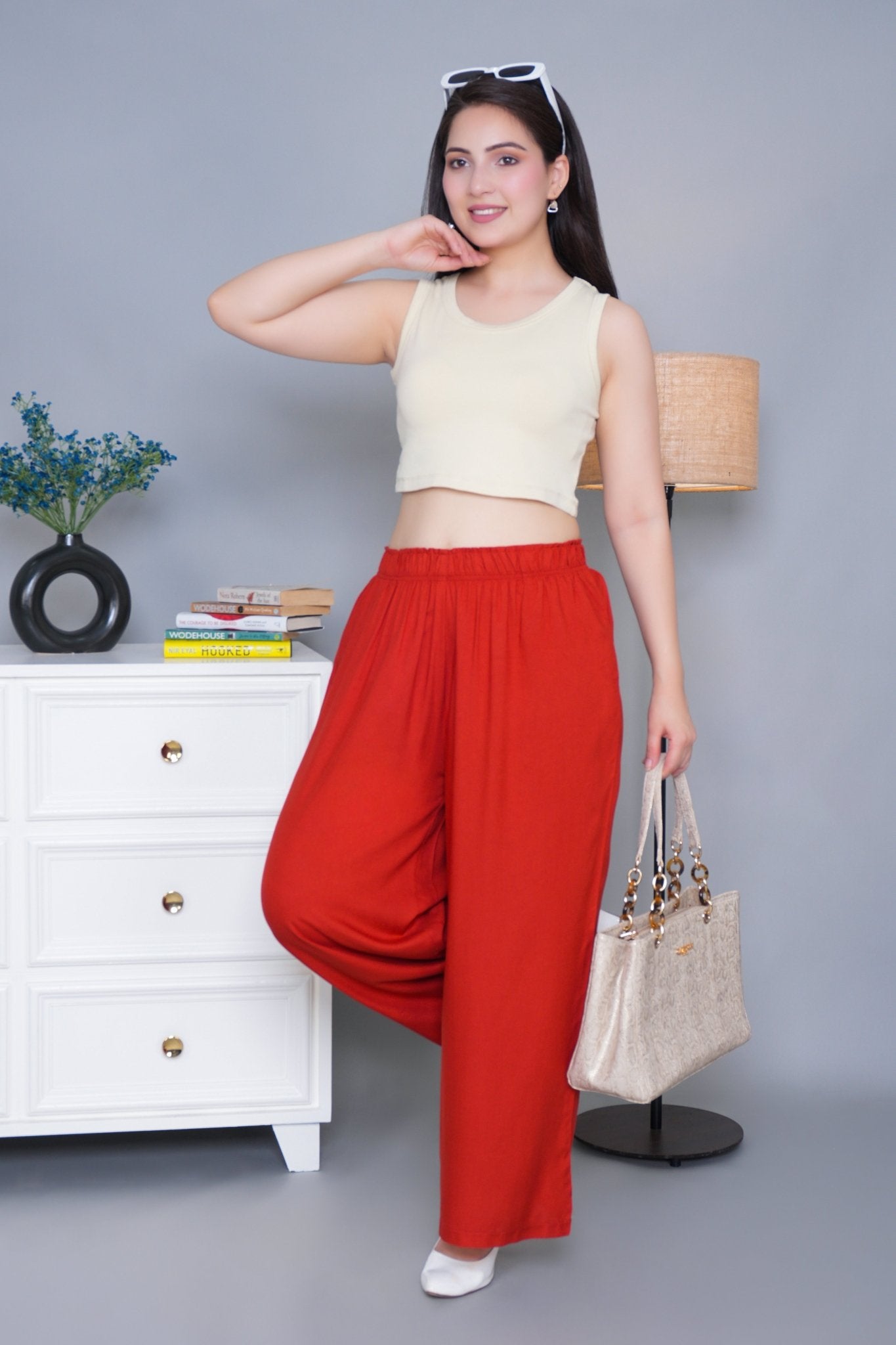 Rust rayon palazzo [ 100% Rayon, Liva Certified ] - Palazzo