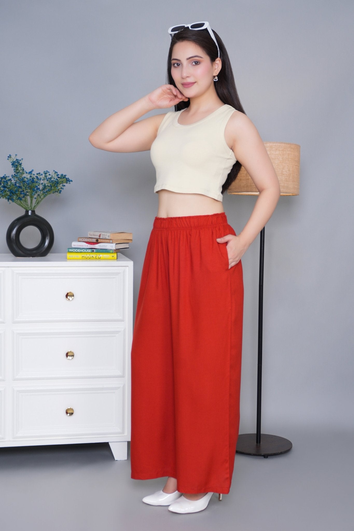 Rust rayon palazzo [ 100% Rayon, Liva Certified ] - Palazzo