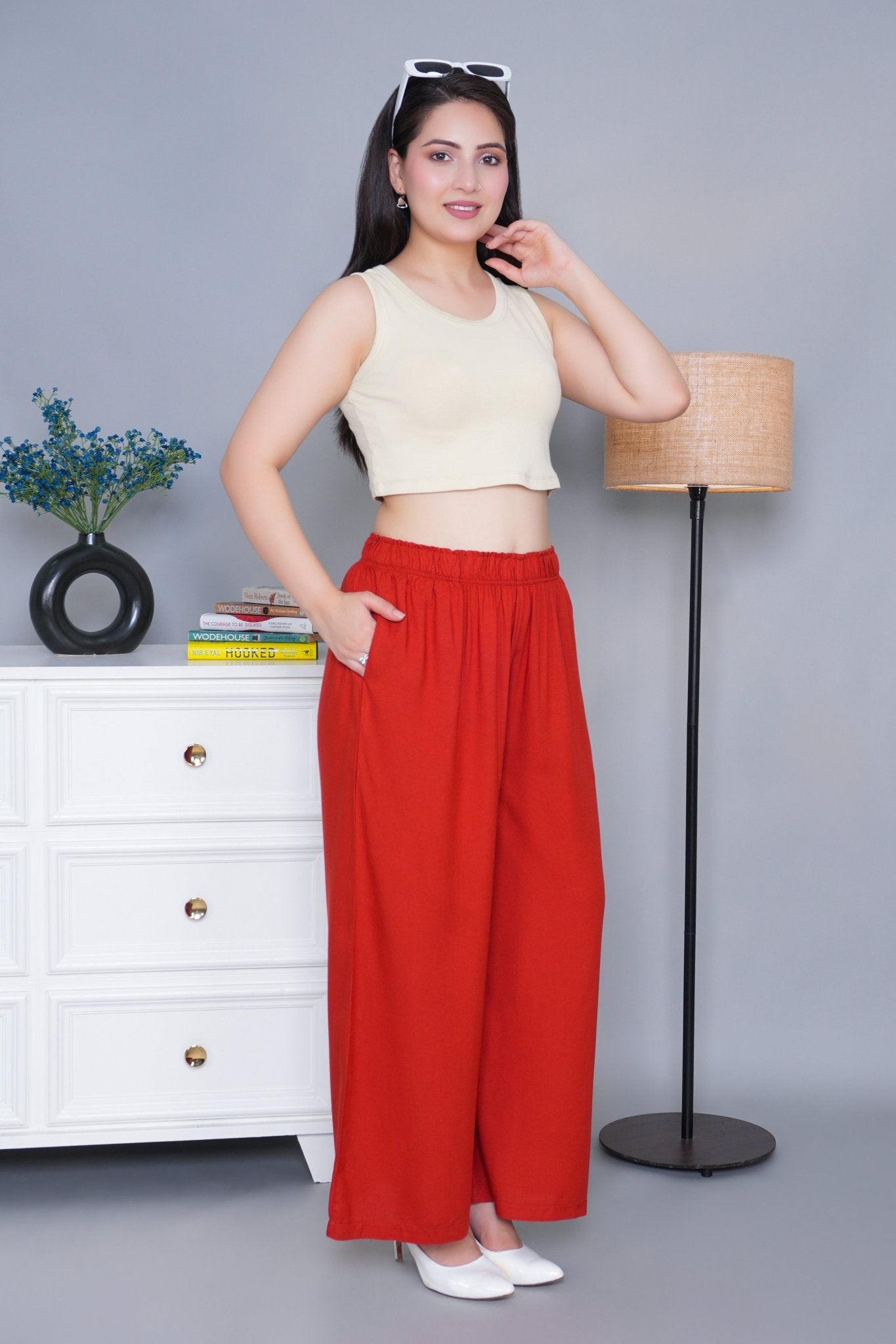 Rust rayon palazzo [ 100% Rayon, Liva Certified ] - Palazzo