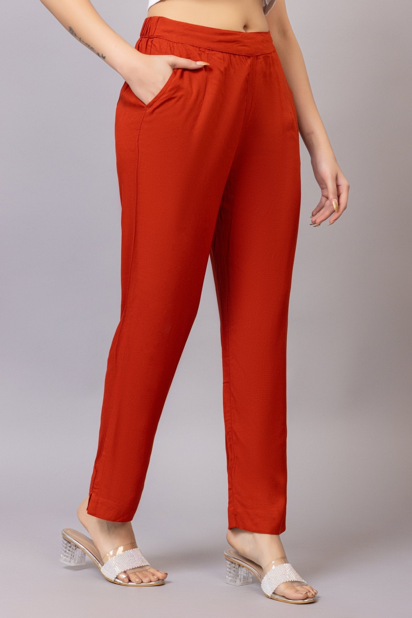 Rust rayon pant [ 100% Rayon, Liva Certified ] - Rayon pants