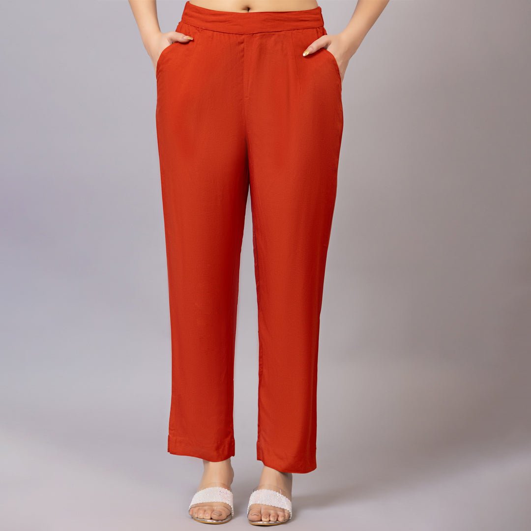 Rust rayon pant [ 100% Rayon, Liva Certified ] - Rayon pants