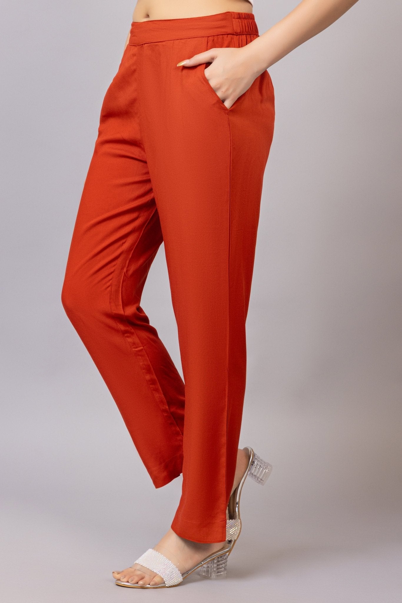 Rust rayon pant [ 100% Rayon, Liva Certified ] - Rayon pants
