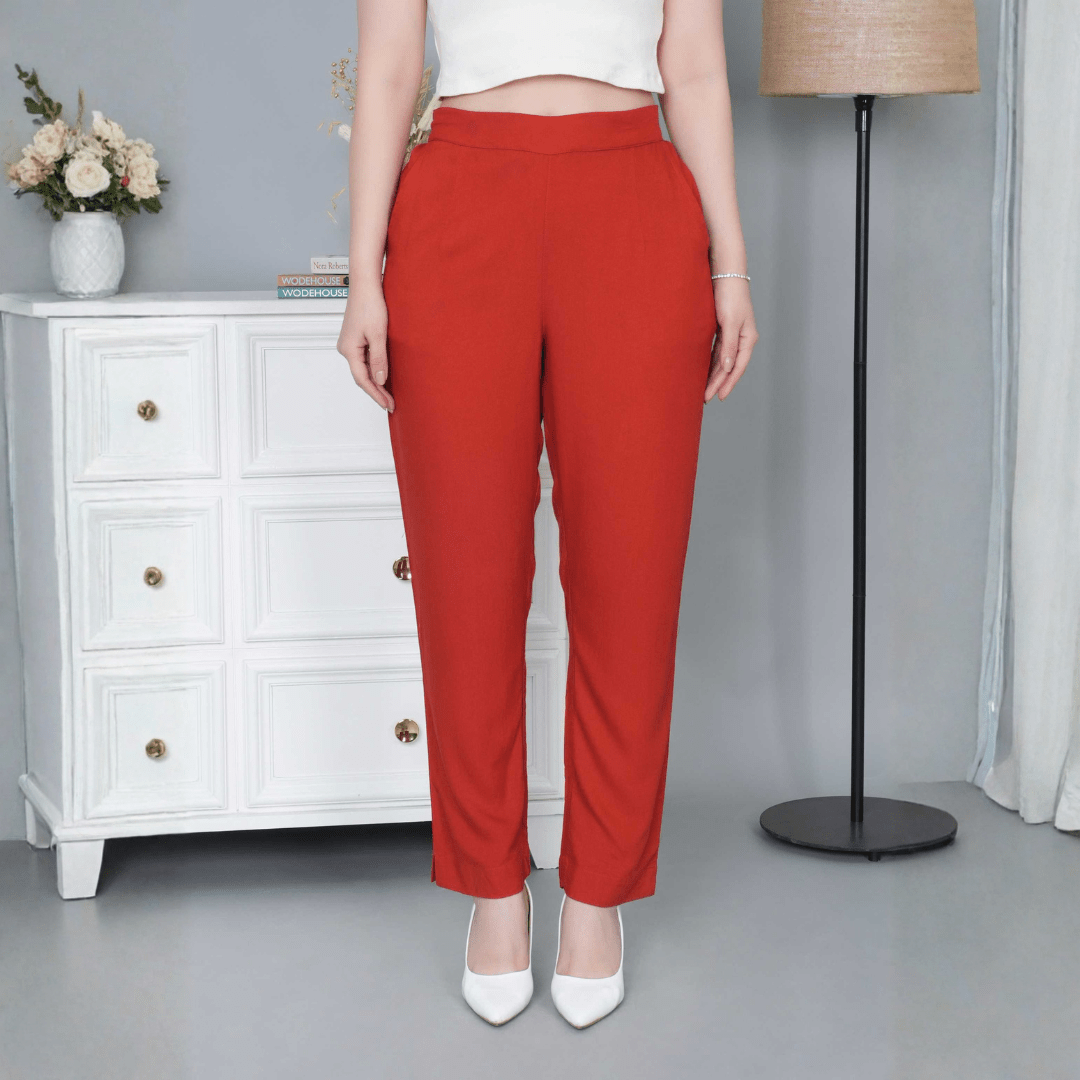 Rust rayon pant [ 100% Rayon, Liva Certified ] - Rayon pants