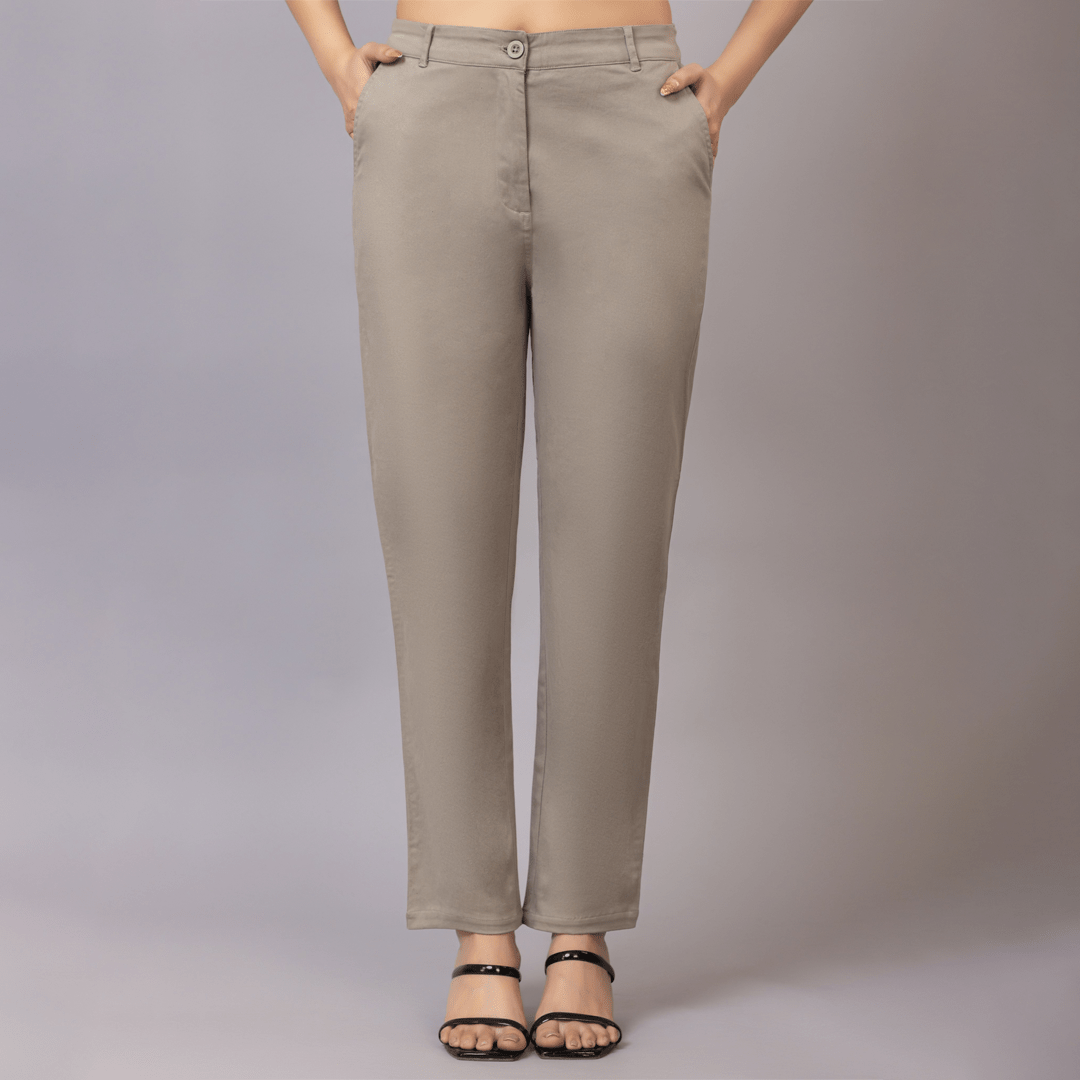 Sage green chinos pants with extra comfort. [100% USA HQ Cotton Lycra] - Chinos