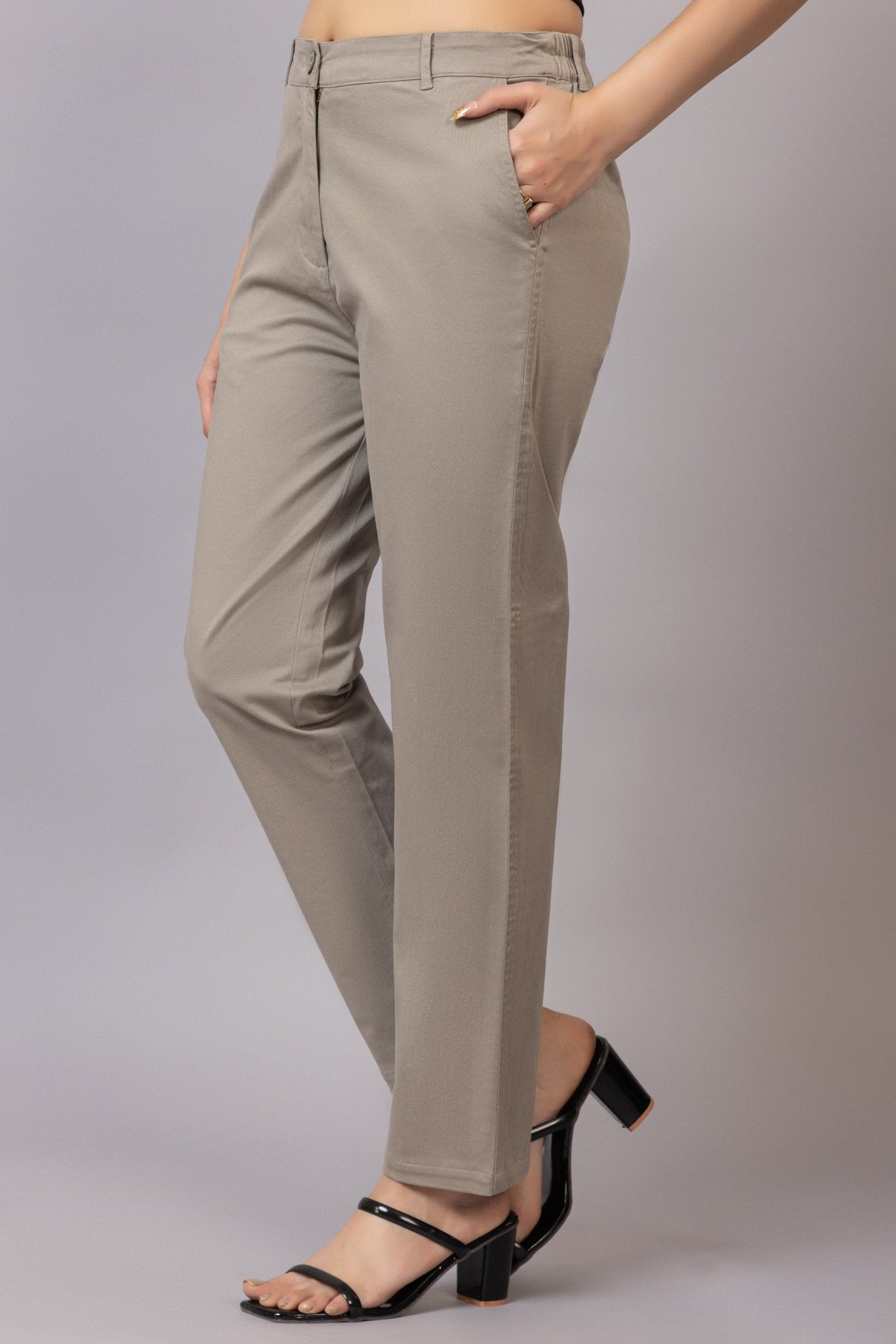 Sage green chinos pants with extra comfort. [100% USA HQ Cotton Lycra] - Chinos