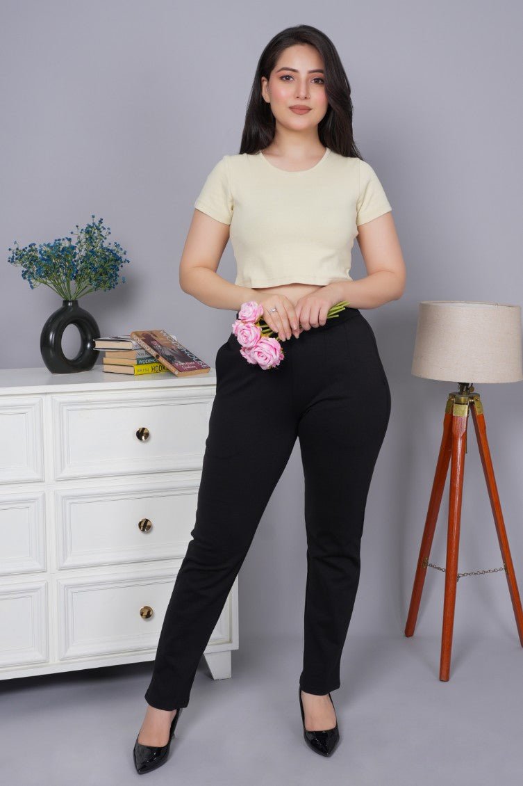 Sage green Rib Crop T Shirt [ 100% USA HQ Cotton, 280 GSM non transparent fabric ] - Rib crop t shirt