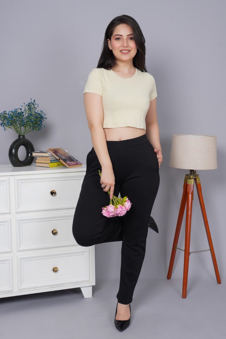 Sage green Rib Crop T Shirt [ 100% USA HQ Cotton, 280 GSM non transparent fabric ] - Rib crop t shirt