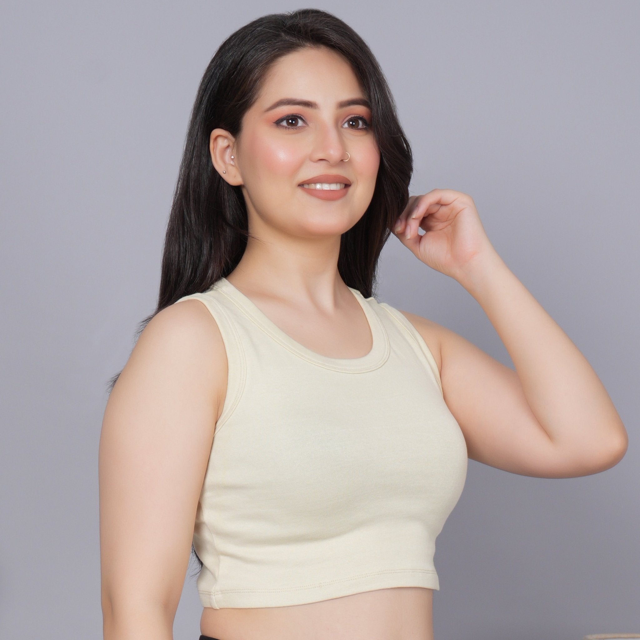 Sage green Rib Crop Vest [ 100% USA HQ Cotton, 280 GSM non transparent fabric ] - Rib crop vest