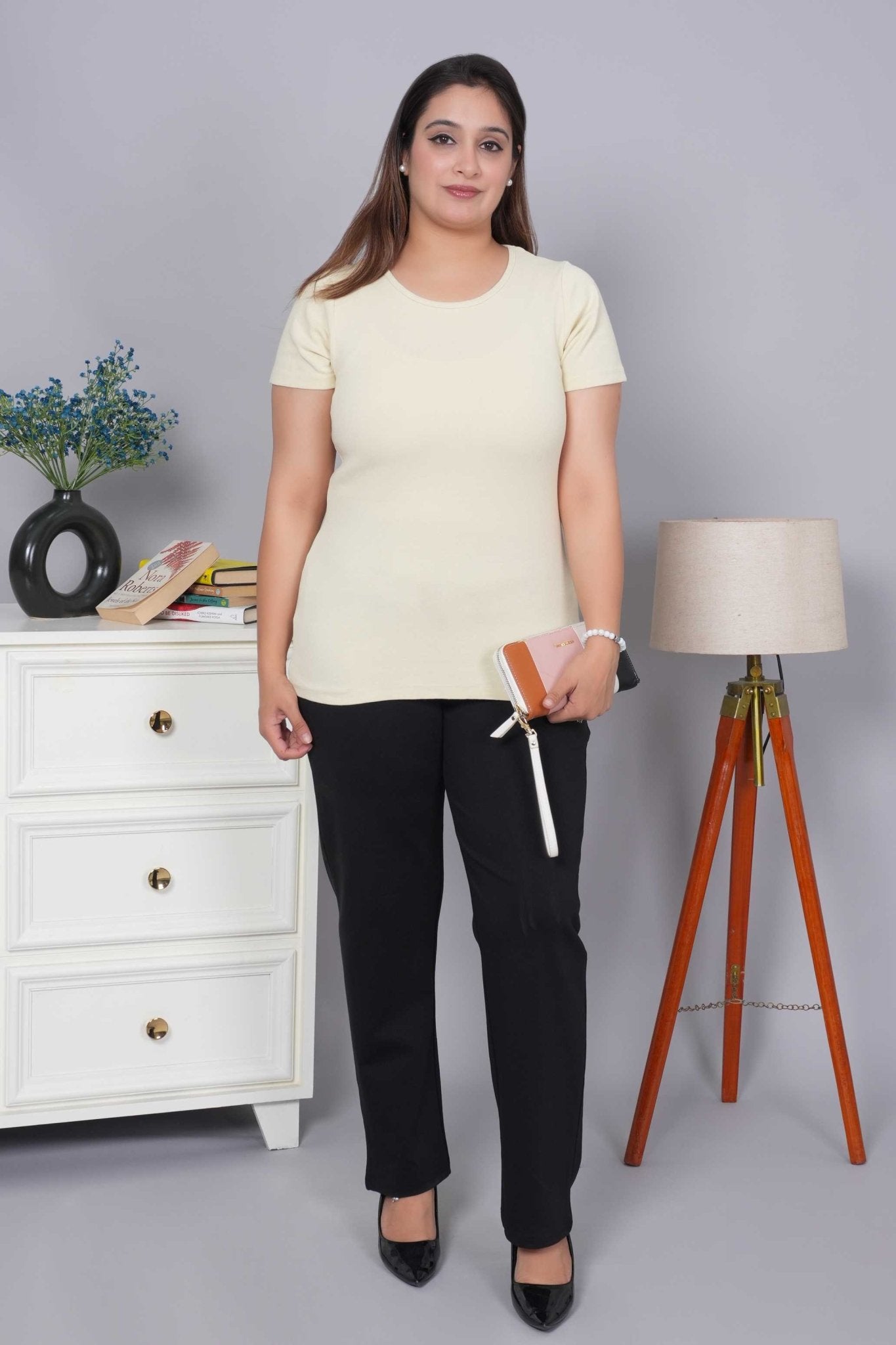 Sage green Rib T Shirt [ 100% USA HQ Cotton, 280 GSM non transparent fabric ] - Rib t shirt