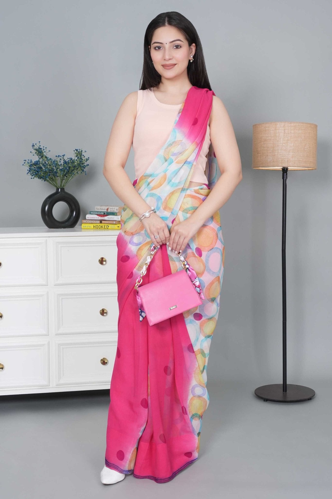 Salmon pink Rib Crop Blouse [ 100% USA HQ Cotton, 280 GSM non transparent fabric ] - Rib crop blouse