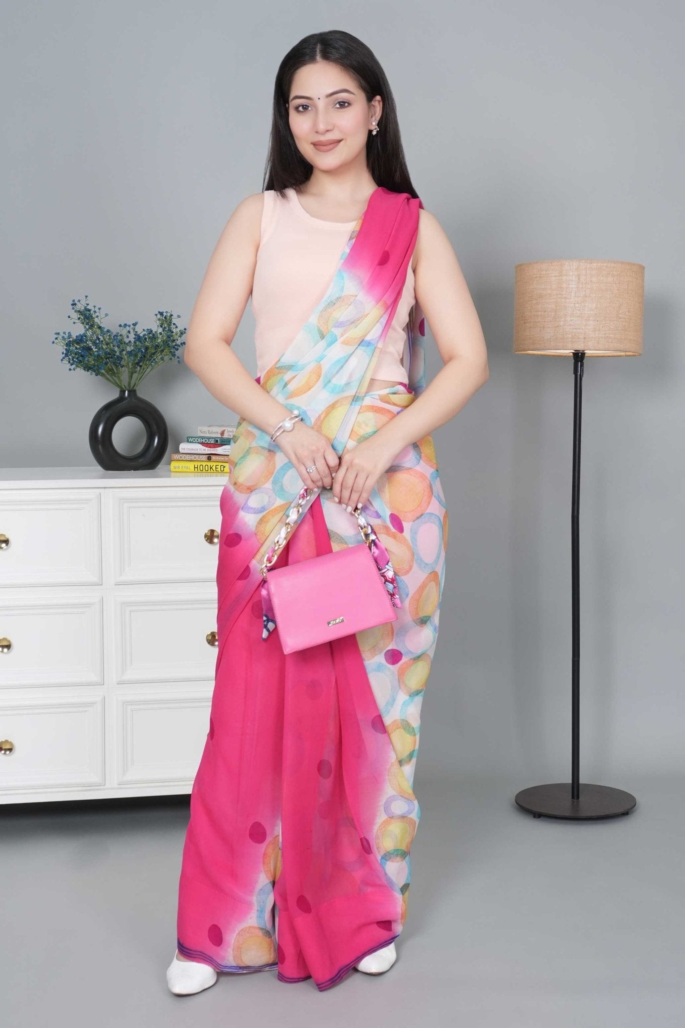 Salmon pink Rib Crop Blouse [ 100% USA HQ Cotton, 280 GSM non transparent fabric ] - Rib crop blouse